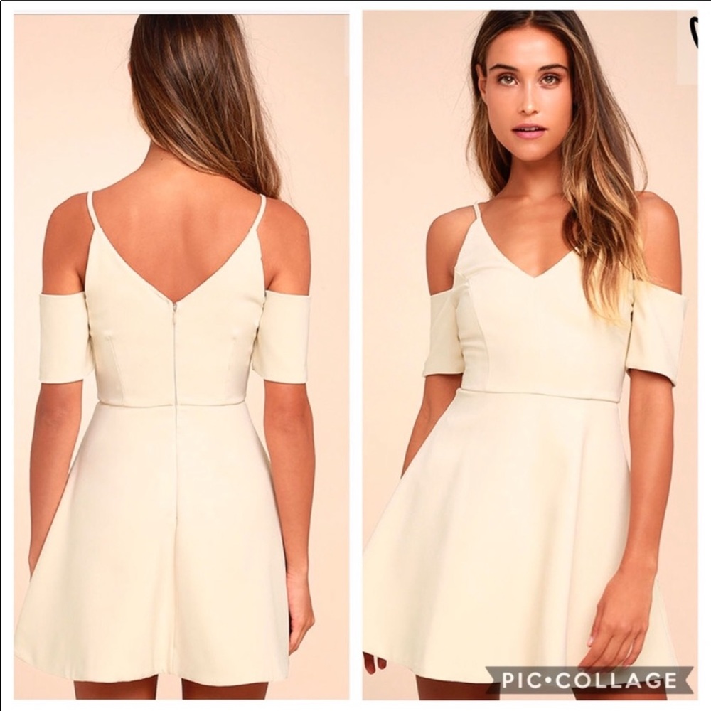 Lulu’s Ever So Enticing Beige Slater Dress
